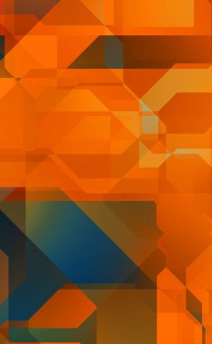 Renkli ve canlı geometrik şekiller katmanları var. Bir teknoloji planının dijital illüstrasyonu. Gelecekçi tasarım şablonu.