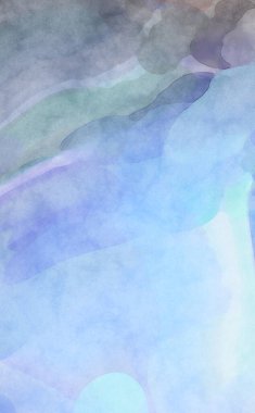 Pastel renklerde suluboya resim. Poster, duvar sanatı, afiş, kart, kitap kapağı ya da ambalaj için rahatlatıcı kompozisyonun yumuşak renkli çizimi. Modern fırça darbeleri resim.