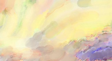 Yumuşak suluboya duvar kağıdı. Hafifçe fırçalanmış renkleri olan sanatsal bir resim. Pastel renkler arkaplana dokunmuş. Soyut duvar sanatı..