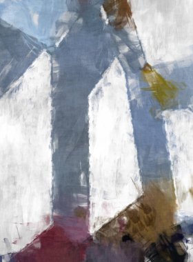 Soyut arkaplanda pürüzlü fırça darbeleri. Fırça boyası. Renkli boya darbeleri. Eşsiz duvar sanatı. Tuvaldeki modern sanat. Renkli çağdaş sanat eserleri. 