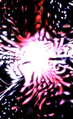 Işık parçacık izleri. Parlayan parçacıkları ve çizgileri olan ışık patlaması yıldızı. Güzel hareketli soyut ışın arkaplanı.