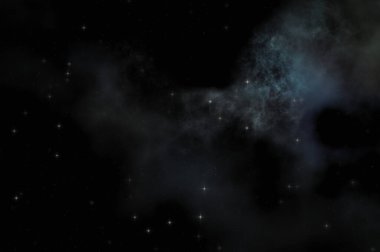 Galaksi uzayındaki yıldız alanı renkli nebula ile. Uzayın derinliklerinin bilim kurgu geçmişi. Ruhsal duvar kağıdı.