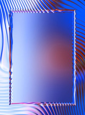 Soyut çerçeveli arkaplan. Renkli, canlı, dalgalı bir duvar kağıdı. Merkezi çerçeveli yaratıcı grafik 2d çizim. Dinamik şekilli modaya uygun sıvı örtüsü.