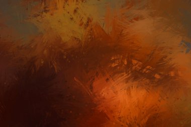 Canlı fırça darbeleriyle boyanmış. Renkli desenli resim. Fırçalanmış duvar kağıdını boya.