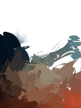 Taranmış Boyalı Soyut Arkaplan. Vahşi kaotik fırça darbeleri. Boya darbeleri. 2D İllüstrasyon. Fırça darbeli resim. 