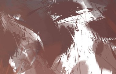 Renkli fırça darbelerinin 2B çizimi. Dekoratif doku resmi. Canlı boya desenli arka plan. Kaotik fırça darbeleri resim.