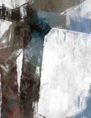 Soyut arkaplanda pürüzlü fırça darbeleri. Fırça boyası. Renkli boya darbeleri. Eşsiz duvar sanatı. Tuvaldeki modern sanat. Renkli çağdaş sanat eserleri. 