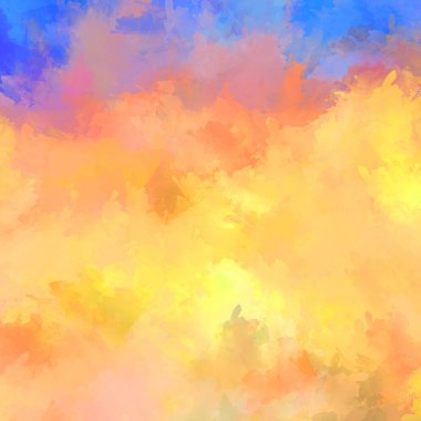 Canlı fırça darbeleriyle boyanmış. Renkli desenli resim. Fırçalanmış duvar kağıdını boya.