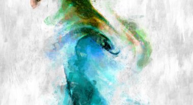 Soyut arkaplanda pürüzlü fırça darbeleri. Fırça boyası. Renkli boya darbeleri. Eşsiz duvar sanatı. Tuvaldeki modern sanat. Renkli çağdaş sanat eserleri. 