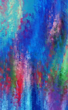 Modern sanat. Renkli çağdaş sanat eserleri. Renkli boya darbeleri. Soyut arkaplanda fırça darbeleri. Fırça boyası. Eşsiz duvar sanatı.