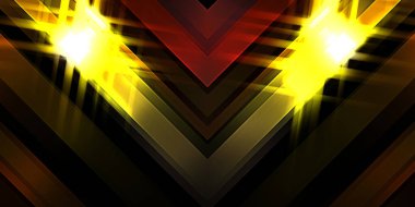 Soyut parlayan geometrik ışıklar arka planda. Fraktal simetrik grafik çizimi. Parıldayan ve parıldayan çubukları kesiştir.