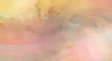 Alkol mürekkebini andıran rahatlatıcı fırça darbelerinin modern resmi. Poster, duvar sanatı, afiş, kart, kitap kapağı veya ambalaj için pastel renkli suluboya resim.