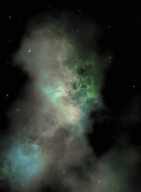 Galaksi uzayındaki yıldız alanı renkli nebula ile. Uzayın derinliklerinin bilim kurgu geçmişi. Ruhsal duvar kağıdı.