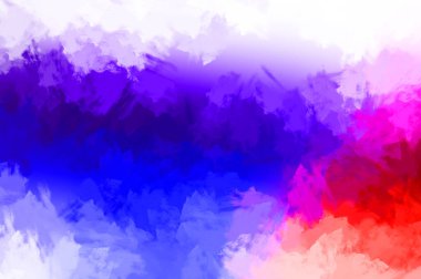 Renkli fırça darbelerinin 2D çizimi. Dekoratif desenli resim. canlı boya desenli arkaplan.