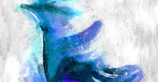 Soyut arkaplanda pürüzlü fırça darbeleri. Fırça boyası. Renkli boya darbeleri. Eşsiz duvar sanatı. Tuvaldeki modern sanat. Renkli çağdaş sanat eserleri. 