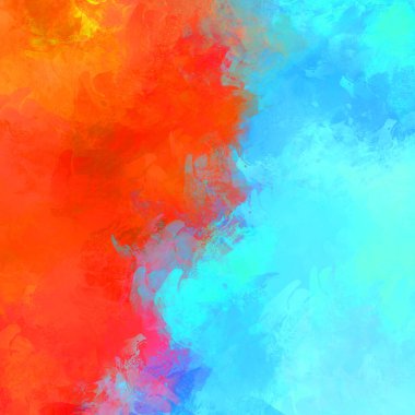 Canlı fırça darbeleriyle boyanmış. Renkli desenli resim. Fırçalanmış duvar kağıdını boya.