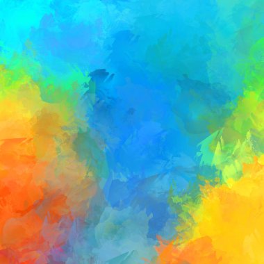 Duvar sanatı Eşsiz ve yaratıcı illüstrasyon. Fırça darbesi ile boyanmış. Renkli fırça darbelerinin soyut arkaplanı. Fırçalanmış canlı duvar kâğıdı. Boyalı sanatsal yaratım.