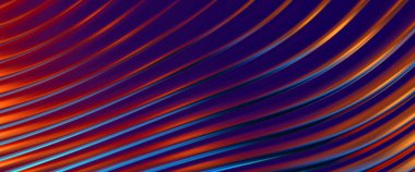 Soyut arkaplan. Renkli dalgalı yansıtıcı duvar kağıdı. Duvar kağıdı, afiş, arkaplan, kart, kitap kapağı veya web sitesi için grafiksel resimleme.