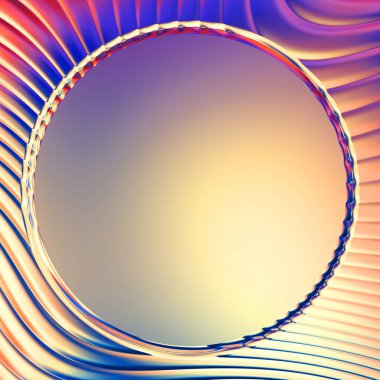 Soyut çerçeveli arkaplan. Renkli, canlı, dalgalı bir duvar kağıdı. Merkezi çerçeveli yaratıcı grafik 2d çizim. Dinamik şekilli modaya uygun sıvı örtüsü.