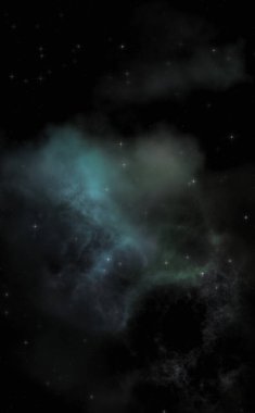 Galaksi uzayındaki yıldız alanı renkli nebula ile. Uzayın derinliklerinin bilim kurgu geçmişi. Ruhsal duvar kağıdı.