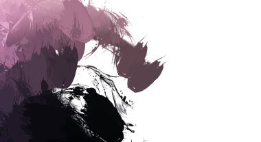 Taranmış Boyalı Soyut Arkaplan. Vahşi kaotik fırça darbeleri. Boya darbeleri. 2D İllüstrasyon. Fırça darbeli resim. 