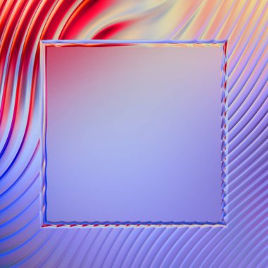 Soyut çerçeveli arkaplan. Renkli, canlı, dalgalı bir duvar kağıdı. Merkezi çerçeveli yaratıcı grafik 2d çizim. Dinamik şekilli modaya uygun sıvı örtüsü.