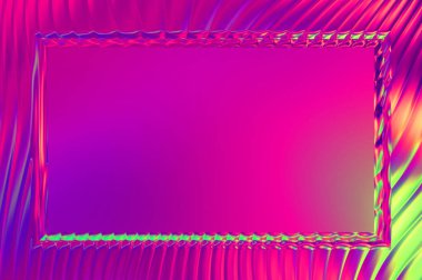 Soyut çerçeveli arkaplan. Renkli, canlı, dalgalı bir duvar kağıdı. Merkezi çerçeveli yaratıcı grafik 2d çizim. Dinamik şekilli modaya uygun sıvı örtüsü.