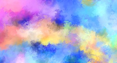 Yaratıcı soyut resim. Artistik fırça darbeleriyle donatılmış. Renkli ve canlı bir illüstrasyon. boyalı sanat.