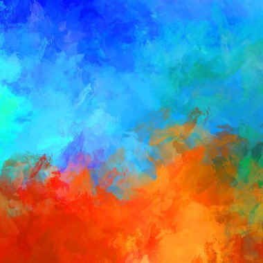 Duvar sanatı Eşsiz ve yaratıcı illüstrasyon. Fırça darbesi ile boyanmış. Renkli fırça darbelerinin soyut arkaplanı. Fırçalanmış canlı duvar kâğıdı. Boyalı sanatsal yaratım.