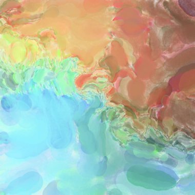 Soyut doku. Yüzeyde etkileyici el yapımı suluboya. Suluboya fırça darbeleri. Modern sanat. Çok renkli arkaplan. Çağdaş duvar sanatı. Renkli bir fon. 2d illüstrasyon.