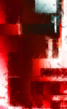 Modern sanat. Renkli çağdaş sanat eserleri. Renkli boya darbeleri. Soyut arkaplanda fırça darbeleri. Fırça boyası. Eşsiz duvar sanatı.