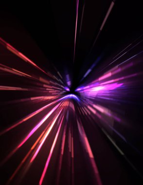 Fütürist mercek patlaması. Parlayan parçacıkları ve çizgileri olan ışık patlaması yıldızı. Güzel soyut ışın arkaplanı.