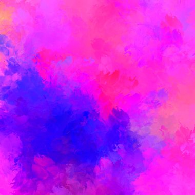 Canlı fırça darbeleriyle boyanmış. Renkli desenli resim. Fırçalanmış duvar kağıdını boya.