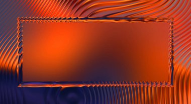 Soyut çerçeveli arkaplan. Renkli, canlı, dalgalı bir duvar kağıdı. Merkezi çerçeveli yaratıcı grafik 2d çizim. Dinamik şekilli modaya uygun sıvı örtüsü.