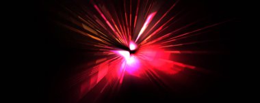 Fütürist mercek patlaması. Parlayan parçacıkları ve çizgileri olan ışık patlaması yıldızı. Güzel soyut ışın arkaplanı.