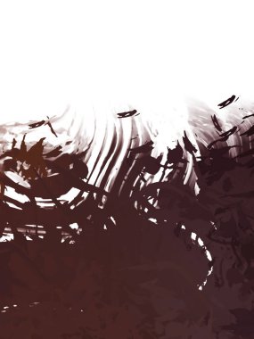 Taranmış Boyalı Soyut Arkaplan. Vahşi kaotik fırça darbeleri. Boya darbeleri. 2D İllüstrasyon. Fırça darbeli resim. 