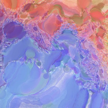 El yapımı sürreal soyut desenli suluboya. Modern sanatsal resim. 2D çizim. Arkaplan boyası karışımı. Yaratıcı duvar sanatı. Çağdaş sanat.