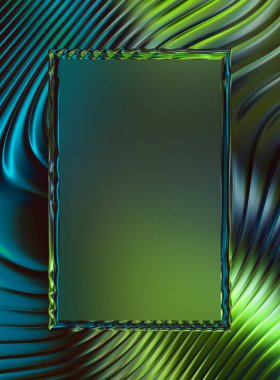 Soyut çerçeveli arkaplan. Renkli, canlı, dalgalı bir duvar kağıdı. Merkezi çerçeveli yaratıcı grafik 2d çizim. Dinamik şekilli modaya uygun sıvı örtüsü.