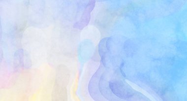 Pastel renklerde suluboya resim. Poster, duvar sanatı, afiş, kart, kitap kapağı ya da ambalaj için rahatlatıcı kompozisyonun yumuşak renkli çizimi. Modern fırça darbeleri resim.