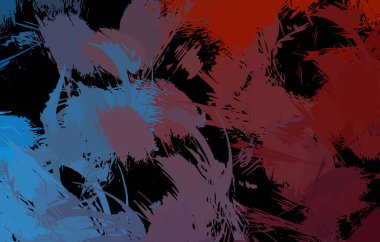 Vahşi fırça darbeleriyle yaratıcı soyut resim. Artistik fırça darbeleriyle donatılmış. Renkli ve canlı bir tasvir. Boyalı sanat.