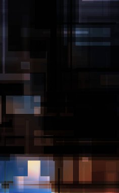 Fütürist soyut geometrik duvar kağıdı. Geometrik renkli şekiller. Dikdörtgen şekilli arka plan. Bir teknolojinin dijital illüstrasyonuName.