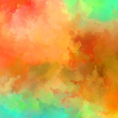 Canlı fırça darbeleriyle boyanmış. Renkli desenli resim. Fırçalanmış duvar kağıdını boya.