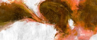 Soyut arkaplanda pürüzlü fırça darbeleri. Fırça boyası. Renkli boya darbeleri. Eşsiz duvar sanatı. Tuvaldeki modern sanat. Renkli çağdaş sanat eserleri. 