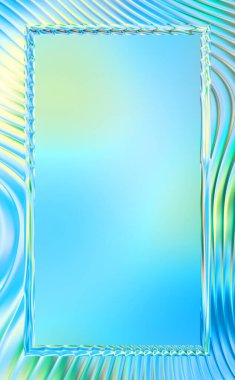 Soyut çerçeveli arkaplan. Renkli, canlı, dalgalı bir duvar kağıdı. Merkezi çerçeveli yaratıcı grafik 2d çizim. Dinamik şekilli modaya uygun sıvı örtüsü.