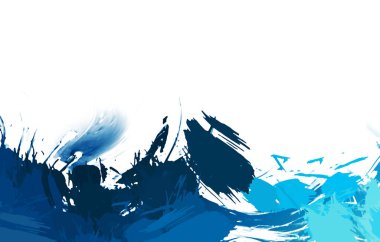 Taranmış Boyalı Soyut Arkaplan. Vahşi kaotik fırça darbeleri. Boya darbeleri. 2D İllüstrasyon. Fırça darbeli resim. 