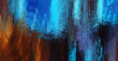 Modern sanat. Renkli çağdaş sanat eserleri. Renkli boya darbeleri. Soyut arkaplanda fırça darbeleri. Fırça boyası. Eşsiz duvar sanatı.