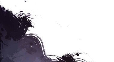 Taranmış Boyalı Soyut Arkaplan. Vahşi kaotik fırça darbeleri. Boya darbeleri. 2D İllüstrasyon. Fırça darbeli resim. 