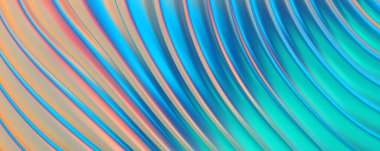 Soyut arkaplan. Renkli dalgalı yansıtıcı duvar kağıdı. Duvar kağıdı, afiş, arkaplan, kart, kitap kapağı veya web sitesi için grafiksel resimleme.