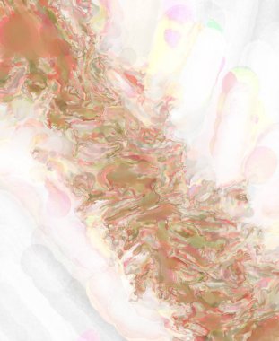 Alkol mürekkebini andıran rahatlatıcı fırça darbelerinin modern resmi. Poster, duvar sanatı, afiş, kart, kitap kapağı veya ambalaj için pastel renkli suluboya resim.