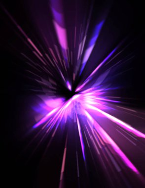 Fütürist mercek patlaması. Parlayan parçacıkları ve çizgileri olan ışık patlaması yıldızı. Güzel soyut ışın arkaplanı.